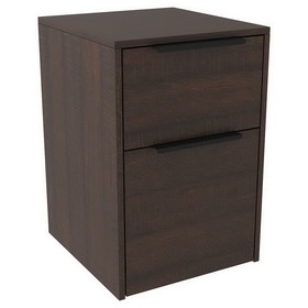 Benjara BM213336 Two Tone Wooden File Cabinet with 2 File Drawers in Dark Brown