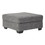 Benjara BM213384 Square Textured Fabric Upholstered Oversized Accent Ottoman in Gray