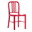 Benjara BM213951 Industrial Metal Dining Chair with Slatted Backrest, Set of 2, Red