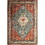 Benjara BM214123 90 X 63 Inch Fabric Rug with Tribal Pattern and Jute Backing, Red and Blue