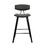 Benjara BM214638 Counter Height Wooden Bar Stool with Curved Leatherette Seat, Black and Gray