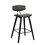 Benjara BM214638 Counter Height Wooden Bar Stool with Curved Leatherette Seat, Black and Gray