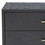 Benjara BM214755 2 Drawer Wooden Nightstand with Brass Handles and Accents, Gray
