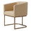 Benjara BM214773 Fabric Upholstered Dining Chair with Round Cantilever Base, Beige and Gold