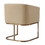 Benjara BM214773 Fabric Upholstered Dining Chair with Round Cantilever Base, Beige and Gold