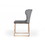 Benjara BM214804 High Wing Back Metal Armless Dining Chair with Sled Base, Gray and Rosegold