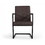 Benjara BM214809 Metal Dining Chair with Cantilever Base and Vertical Stitch, Set of 2, Brown