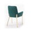 Benjara BM214811 Fabric Upholstered Dining Chair with Straight Metal Legs, Green and Gold