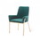 Benjara BM214811 Fabric Upholstered Dining Chair with Straight Metal Legs, Green and Gold