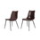 Benjara BM214813 Leatherette Dining Chair with Horizontal Stitching, Set of 2, Brown