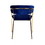 Benjara BM214814 Fabric Upholstered Dining Chair with Metal Legs, Set of 2, Blue and Gold