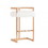 Benjara BM214840 Faux Fur Bar Stool with Cantilever Steel Frame Support, White and Rosegold