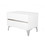 Benjara BM214854 2 Drawer Modern Nightstand with Stainless Steel Accents and Legs, White