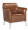 Benjara BM214954 Leatherette Accent Chair with Track Armrest and Welt Trim Details, Brown