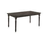 Benjara BM214963 Rustic Style Wooden Dining Table with Rectangular Top and Turned Legs, Gray