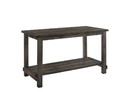 Benjara BM214972 Counter Height Wooden Dining Table with Open Bottom Shelf, Gray