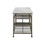 Benjara BM214991 Marble Top Metal Kitchen Island with 2 Slated Shelves, Gray and White