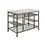 Benjara BM214991 Marble Top Metal Kitchen Island with 2 Slated Shelves, Gray and White