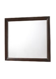 Benjara BM215197 Rectangular Wood Encased Dresser Top Mirror, Cherry Brown and Silver