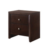 Benjara BM215227 Grained Wooden Nightstand with 2 Drawers and Sled Base, Cherry Brown
