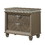 Benjara BM215384 Wooden Two Drawer Nightstand with Faux Stone Details and Turned Legs, Brown - BM215384
