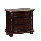 Benjara BM215400 Wooden Nightstand with Three Spacious Drawers and Bun Feet, Brown