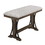 Benjara BM215472 Counter Height Fabric Upholstered Bench with Trestle Base, Brown and Gray