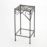 Benjara BM216725 Scrolled Metal Frame Plant Stand with Square Top, Large, Black