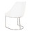 Benjara BM217381 Curved Dining Chair with Steel Cantilever Base, Set of 2, White and Gold