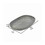 Benjara BM217837 7 Inch Metal Frame Oval Tray with Crimped Edges, Small, Gray