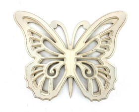 Benjara BM218334 Wooden Butterfly Wall Plaque with Cutout Detail, White