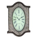 Benjara BM218338 Wall Clock with Scalloped Wooden Top and Bottom, Brown