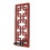 Benjara BM218401 Lattice Design Wooden Frame Candle Holder with Mirror Insert, Red