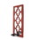 Benjara BM218404 Quatrefoil Pattern Wooden Candle holder with Mirror Insert, Red