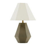 Benjara BM219243 Concrete Base Modern Table Lamp with Empire Shade, White and Gray