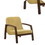 Benjara BM219288 Wooden Lounge Chair with Block Legs and Padded Seat, Yellow