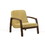 Benjara BM219288 Wooden Lounge Chair with Block Legs and Padded Seat, Yellow