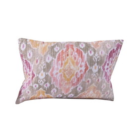 Benjara BM219411 Fabric Pillow Sham with Medallion Pattern and Side Zipper, Multicolor