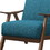 Benjara BM219773 Fabric Upholstered Accent Chair with Curved Armrests, Blue