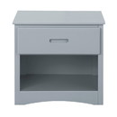 Benjara BM219867 Transitional Wooden Nightstand with 1 Drawer and Recessed Handle, Gray