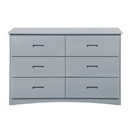 Benjara BM219868 Transitional Wooden Dresser with 6 Drawers and Recessed Handles, Gray