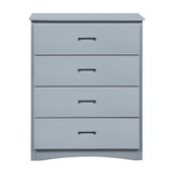 Benjara BM219870 Transitional Wooden Chest with 4 Drawers and Recessed Handles, Gray