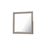 Benjara BM220084 Molded Design Wooden Frame Wall Mounted Mirror, Light Oak Brown