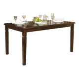 Benjara BM220101 Rectangular Shape Wooden Dining Table with Tapered Legs, Oak Brown
