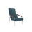 Benjara BM220271 Contemporary Dual Tone Wooden High back Armchair with Padded Seat, Teal Blue