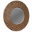 Benjara BM220483 Transitional Sunburst Round Mirror with Wooden Frame, Brown