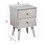 Benjara BM220516 Mid Century Modern Wooden Nightstand with 2 Drawers and Slanted Legs, Gray