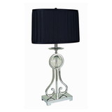 Benjara BM220549 Pleated Rectangular Table Lamp with Metal Base, Set of 2, Blue and Silver