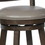 Benjara BM220563 Curved Back Swivel Bar Stool with Leatherette Seat, Set of 2, Gray and Brown