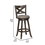 Benjara BM220563 Curved Back Swivel Bar Stool with Leatherette Seat, Set of 2, Gray and Brown